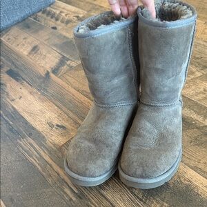 Well loved UGG Grey Suede Shearling Mid-Calf Boots